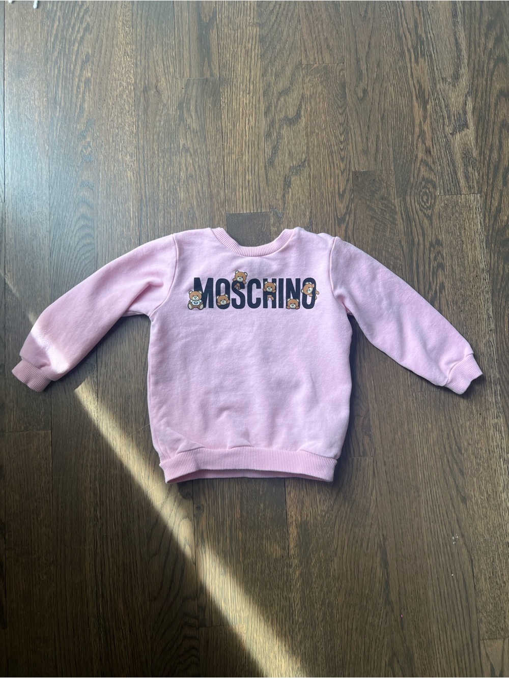 Moschino Kids Light Pink Logo Teddy Sweatshirt